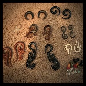 Various gauge earrings